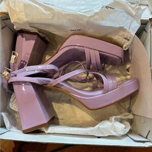 Purple platform heels